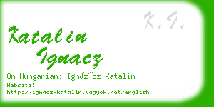 katalin ignacz business card